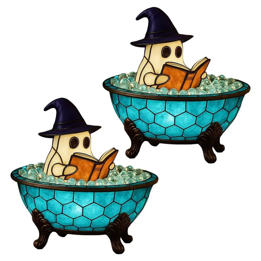 Light up your nights with a friendly fright! The Whimsical Ghost Bath Lamp.
