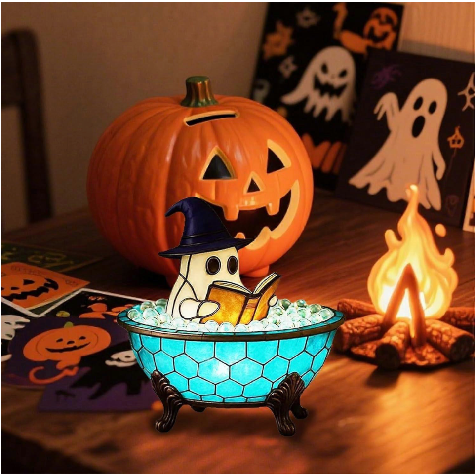 Light up your nights with a friendly fright! The Whimsical Ghost Bath Lamp.
