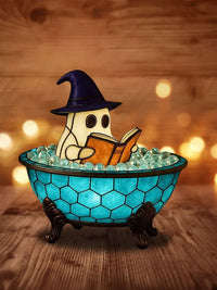 Light up your nights with a friendly fright! The Whimsical Ghost Bath Lamp.