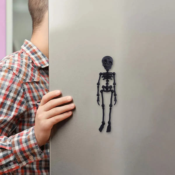 Whimsical Poseable Skeleton Magnet