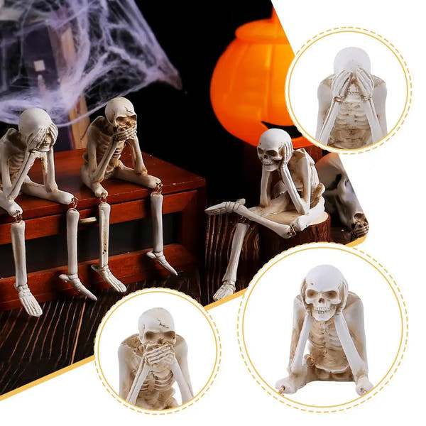 Add a playful twist to your spooky season with the Whimsical Skeleton Décor Set.