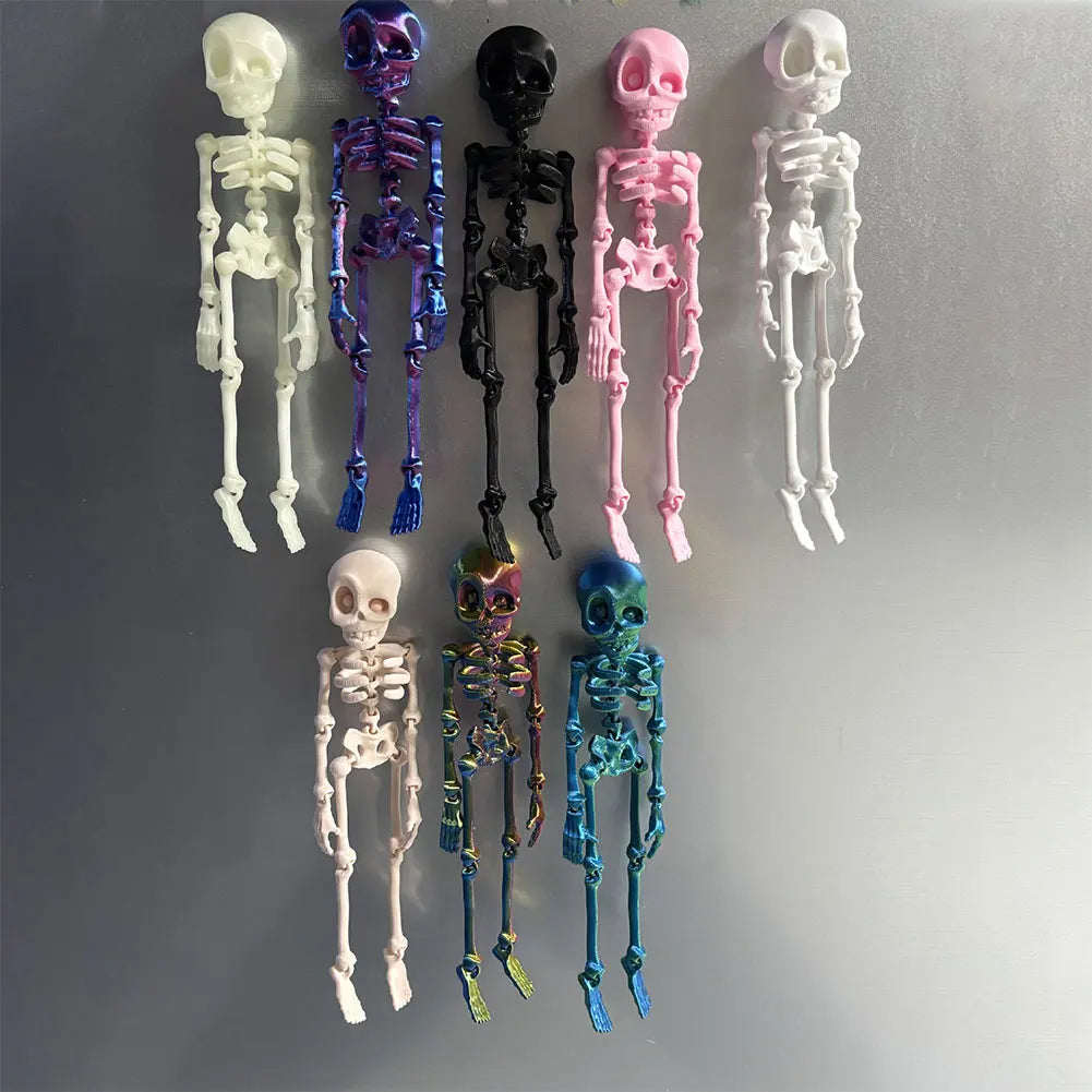 Whimsical Poseable Skeleton Magnet