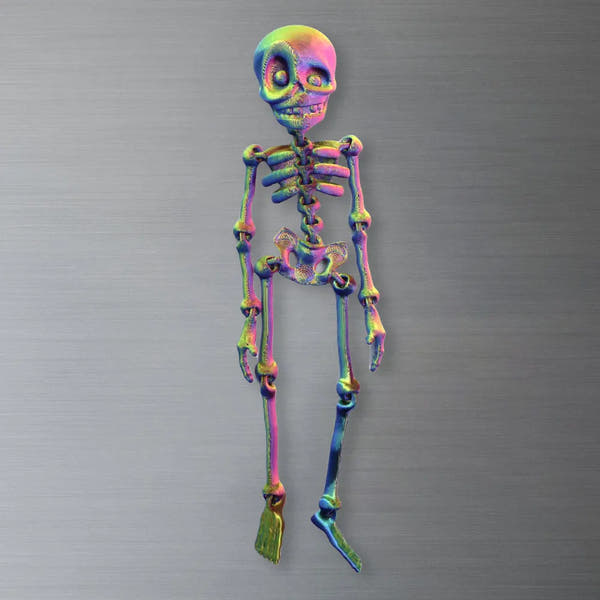 Whimsical Poseable Skeleton Magnet