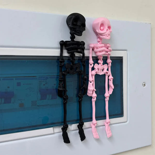 Whimsical Poseable Skeleton Magnet